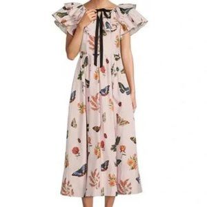 Antonio Melani x Jennifer Sumko Jennifer Tie V-Neck Puffed Ruffle Dress Used